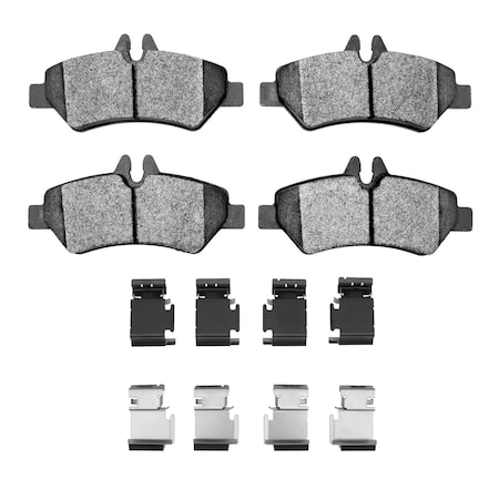 DYNAMIC FRICTION CO 5000 Advanced Brake Pads - Semi Metallic and Hardware Kit, Long Pad Wear, Rear 1551-1317-01